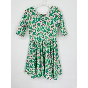 Dotdotsmile Girls Dress Size 3/4 Green Cactus Red Flowers New With Tags